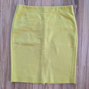 J. Crew No. 2 Pencil Mini Skirt, Vibrant Yellow Green Size 8